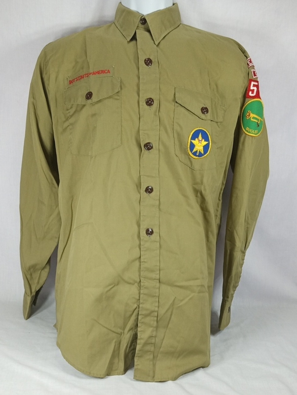 Vintage Boy Scout Shirt Bugler Centerville Ohio Long Sleeve